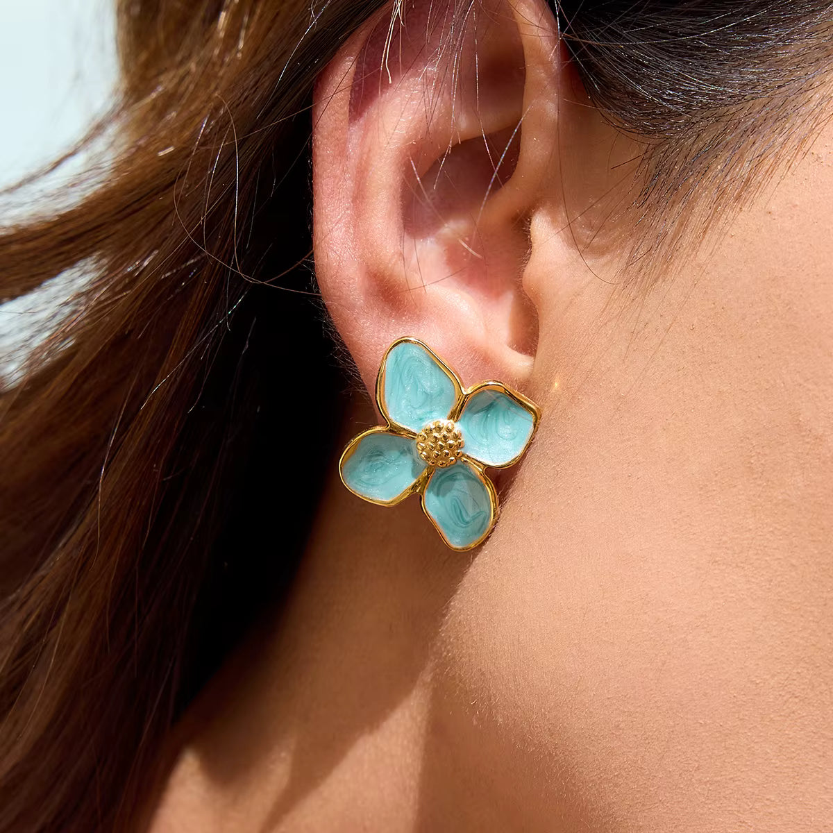 Azure — Blue Blossom Stud Earrings