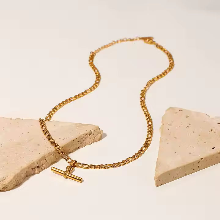 Atlas — T-Bar Figaro Chain Necklace