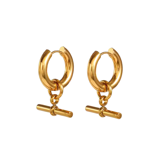Link — T-Bar Gold Hoops