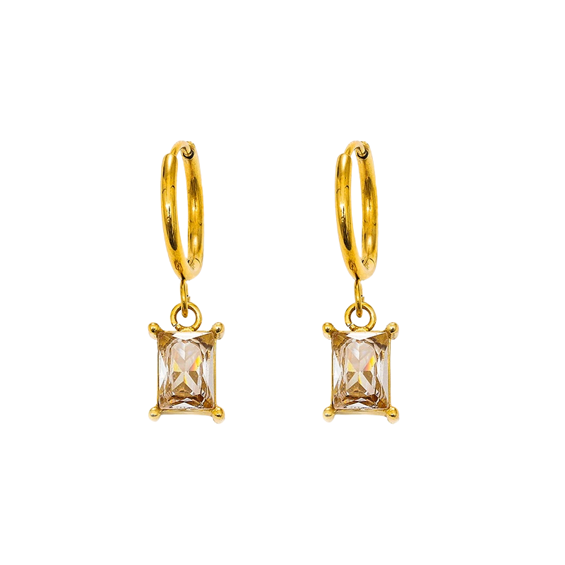 Celia — Crystal Drop Hoops